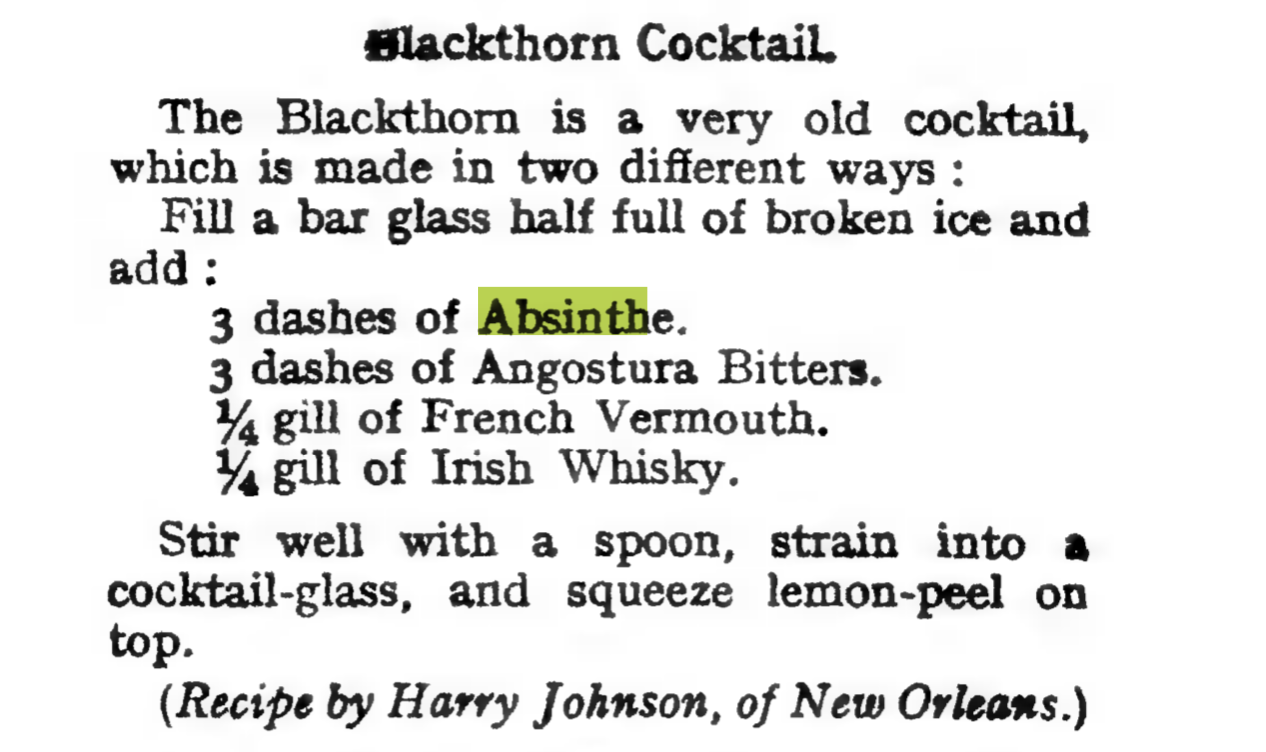 Absinthové koktejly Staré
