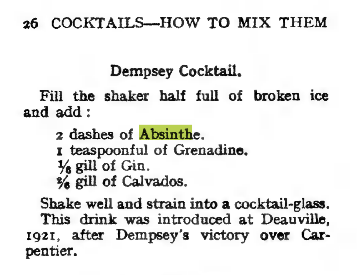 Absinthové koktejly Staré