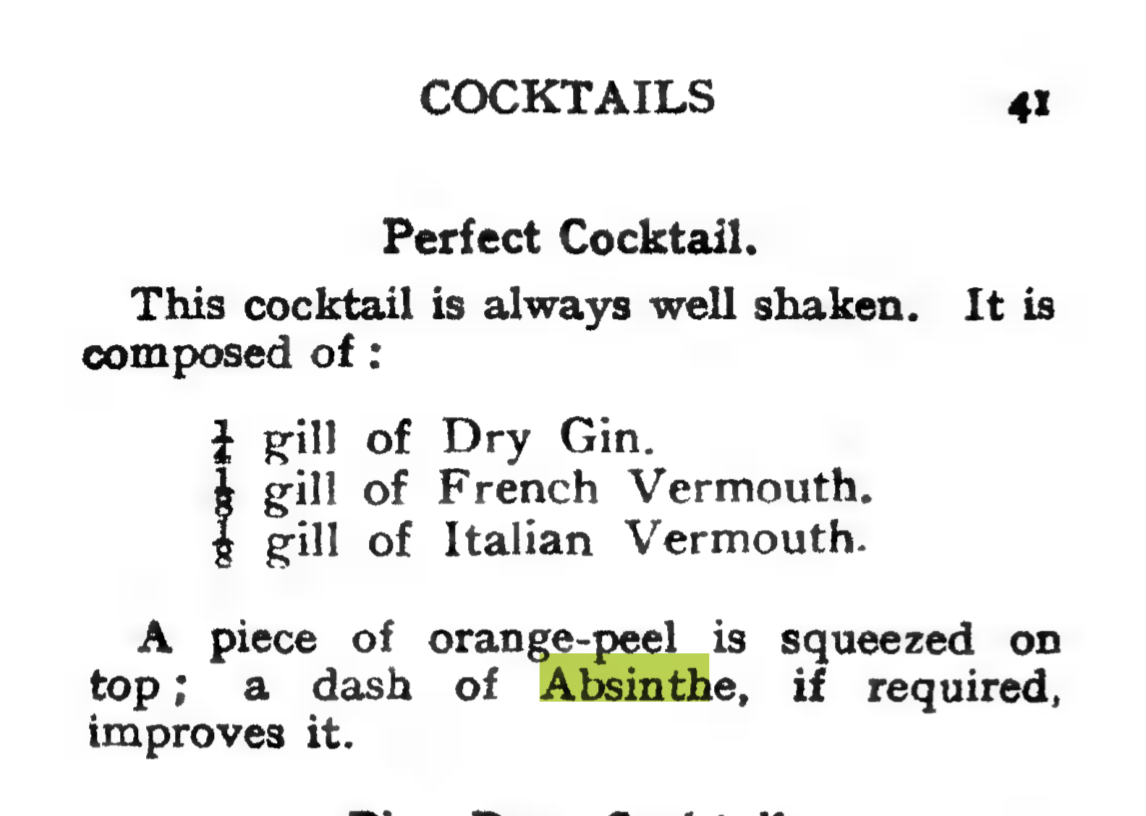 Absinthové koktejly Staré