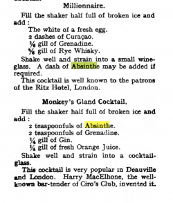 Absinthové koktejly Staré